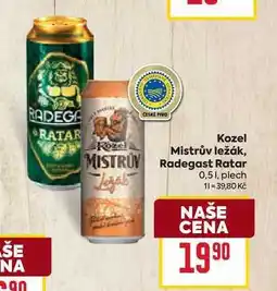 Billa Radegast Ratar 0,51, plech nabídka