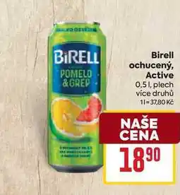 Billa Birell ochucený, Active 0,51, plech nabídka