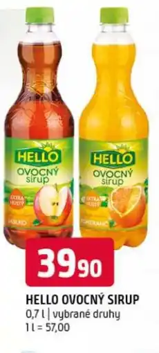 Terno Hello ovocný sirup nabídka