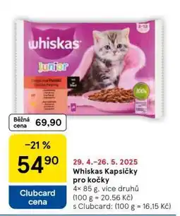 Tesco Whiskas kapsičky pro kočky nabídka