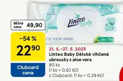 Tesco Linteo Baby Dětské vlhčené ubrousky s aloe vera nabídka