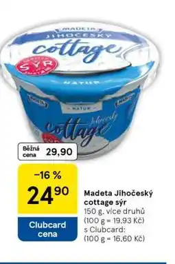 Tesco Madeta Jihočeský cottage sýr nabídka