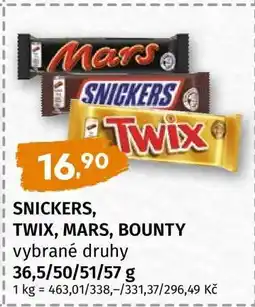 Terno Snickers, Twix, Mars, Bounty nabídka