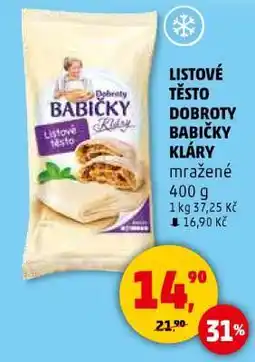 Penny Market LISTOVÉ TĚSTO DOBROTY BABIČKY KLÁRY nabídka