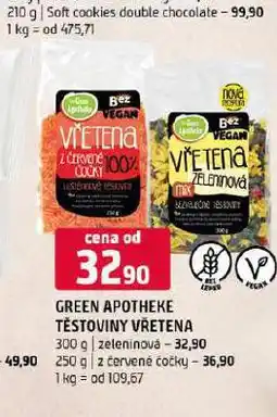 Terno Green apotheke těstoviny vřetena z červené čočky nabídka