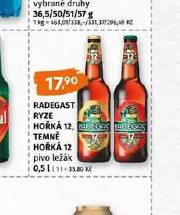 Terno Pivo radegast ryze hořká 12 nabídka