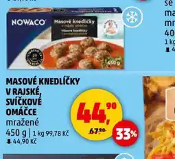 Penny Market Nowaco masové knedlíčky v rajské, svíčkové omáčce nabídka