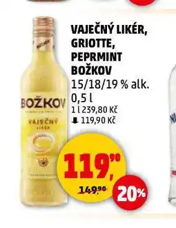 Penny Market Božkov vaječný likér, peprmint, griotka nabídka