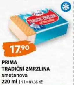 Terno Prima tradiční zmrzlina smetanová nabídka