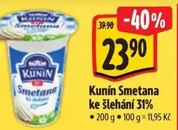 Albert Kunín Smetana ke šlehání 31% nabídka