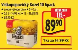 Albert Velkopopovický Kozel 10 nabídka