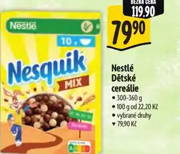 Albert Nestlé Dětské cereálie nabídka