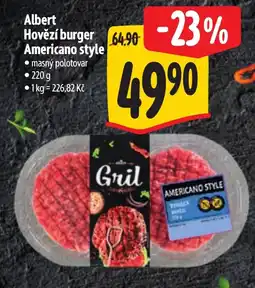 Albert Albert Hovězí burger Americano style nabídka