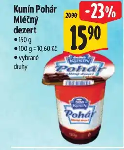 Albert Kunín Pohár Mléčný dezert nabídka