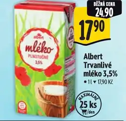 Albert Albert Trvanlivé mléko 3,5% nabídka
