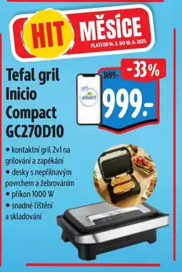 Albert TEFAL gril Inicio Compact GC270D10 nabídka