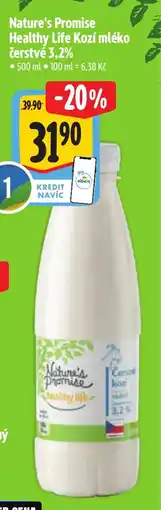 Albert Nature's Promise Healthy Life Kozí mléko čerstvé 3,2% nabídka
