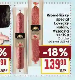 Billa Lovecký salám nabídka