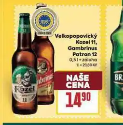 Billa Pivo gambrinus patron 12 nabídka