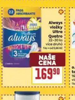 Billa Always ultra dámské vložky nabídka