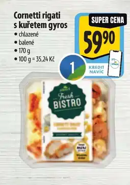 Albert Cornetti rigati s kuřetem gyros nabídka