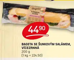 Flop Bageta se šunkovým salámem, vícezrnná nabídka