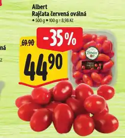 Albert Rajčata červená oválná nabídka