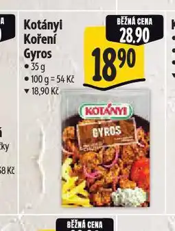 Albert Kotányi koření gyros nabídka