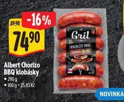 Albert Chorizo bbq klobásky nabídka