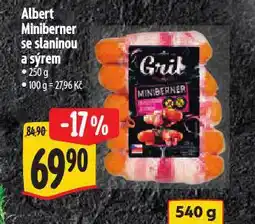 Albert Miniberner se slaninou a sýrem nabídka