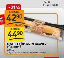 Flop BAGETA SE ŠUNKOVÝM SALÁMEM, VÍCEZRNNÁ 200 g nabídka