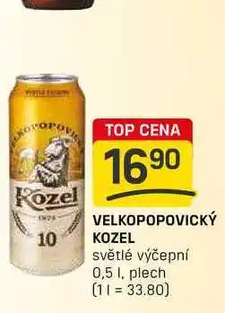Flop VELKOPOPOVICKÝ KOZEL světlé výčepní 0,5l, plech nabídka