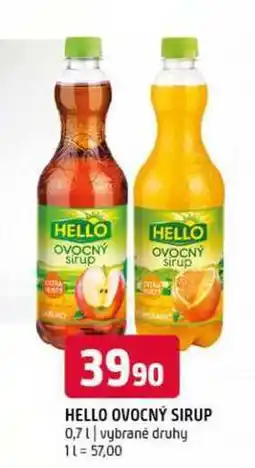 Terno Hello sirup 0,7l, vybrané druhy nabídka