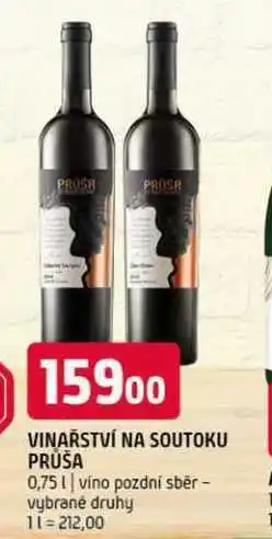 Terno Vinařství na soutoku průša 0,75l víno pozdní sběr vybrané druhy nabídka
