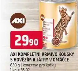 Terno AXI kompletní krmivo kousky s hovězím a játra v omáčce 830 g konzerva pro kočky nabídka