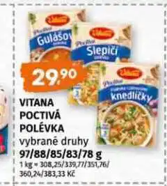 Terno Poctivá polévka, vybrané druhy nabídka