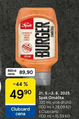 Tesco Spak Omáčka, 320 ml, více druhů nabídka
