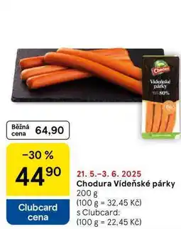 Tesco Chodura Vídeňské párky, 200 g nabídka