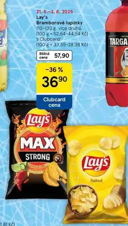 Tesco Lay's Bramborové lupínky, 110-130 g, více druhů nabídka