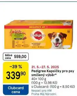 Tesco Pedigree Kapsičky pro psy smíšený výběr, 40x 100 g nabídka