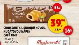 Penny Market CROISSANT S LÍSKOOŘÍŠKOVOU, NUGÁTOVOU NÁPLNÍ CAFÉ TIME, 5x 48 g nabídka
