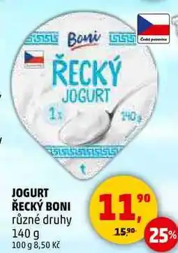 Penny Market JOGURT ŘECKÝ BONI různé druhy, 140 g nabídka