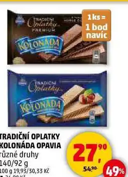 Penny Market TRADIČNÍ OPLATKY KOLONÁDA OPAVIA ůzné druhy, 140/92 g nabídka