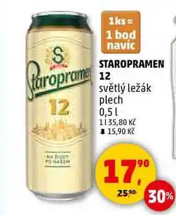 Penny Market STAROPRAMEN 12 světlý ležák plech, 0,5 l nabídka