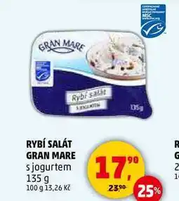 Penny Market RYBÍ SALÁT GRAN MARE s jogurtem, 135 g nabídka