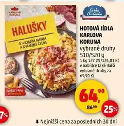Penny Market HOTOVÁ JÍDLA KARLOVA KORUNA vybrané druhy, 510/520 g nabídka