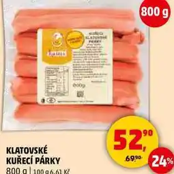 Penny Market KLATOVSKÉ KUŘECÍ PÁRKY, 800 g nabídka