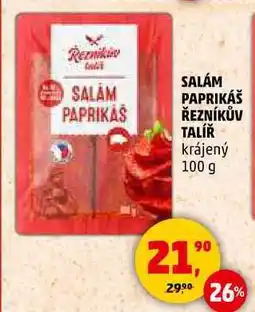 Penny Market SALÁM PAPRIKÁŠ ŘEZNÍKŮV TALÍŘ krájený, 100 g nabídka