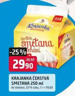 Trefa KRAJANKA ČERSTVÁ SMETANA 250 ml ke šlehání, 33% tuku nabídka