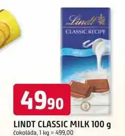Trefa LINDT CLASSIC MILK 100 g čokoláda nabídka